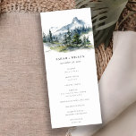 Blue Green Woods Mountain Sketch Wedding Program Invitation<br><div class="desc">If you need any other matching product or customisation,  kindly message via Zazzle.</div>