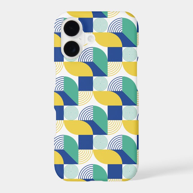 Blue Green Yellow Abstract Geometric Pattern (Back)