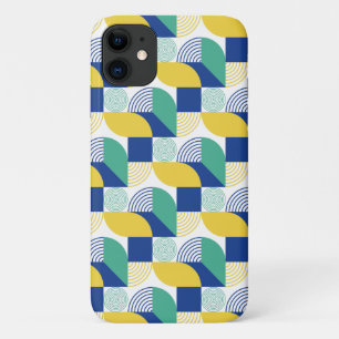 Blue Green Yellow Abstract Geometric Pattern Case-Mate iPhone Case