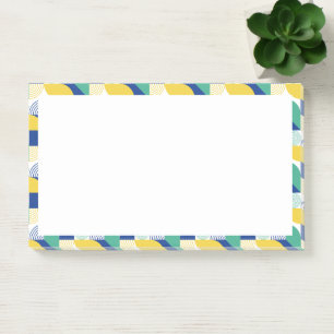 Blue Green Yellow Abstract Geometric Pattern Post-it Notes