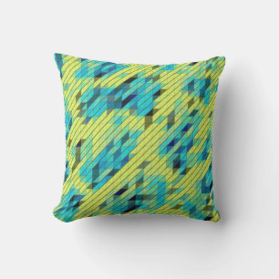 Blue Green Yellow COOL Pattern Cushion