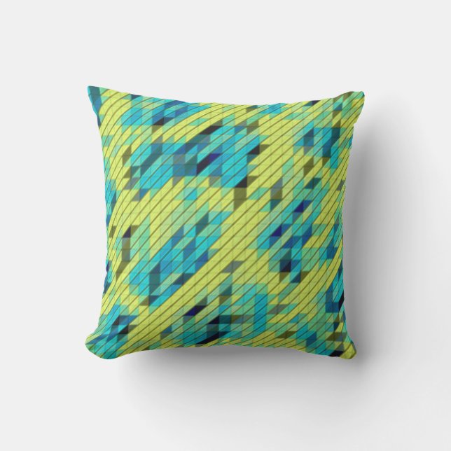 Blue Green Yellow COOL Pattern Cushion (Front)