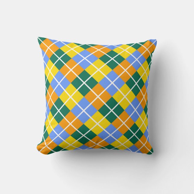 Blue Green Yellow Orange Cushion (Front)