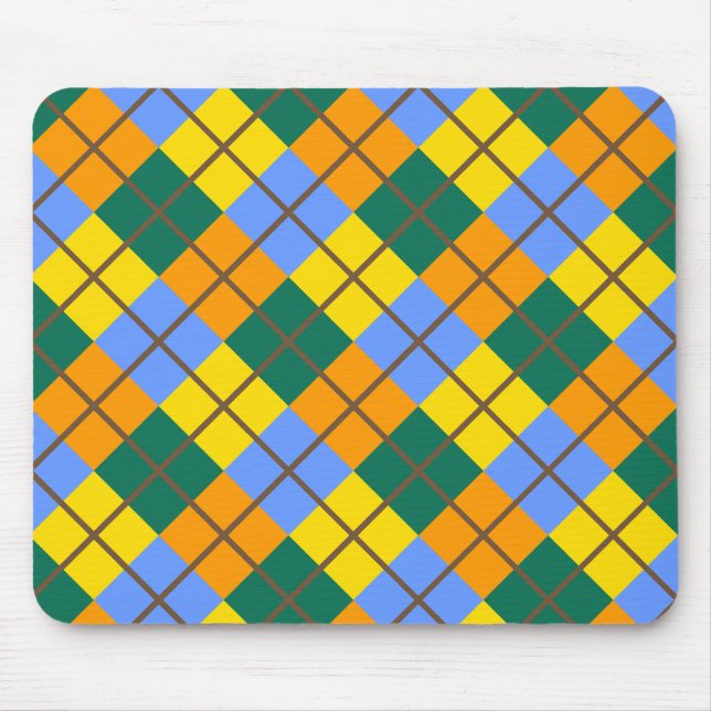 Blue Green Yellow Orange Mouse Pad (Front)