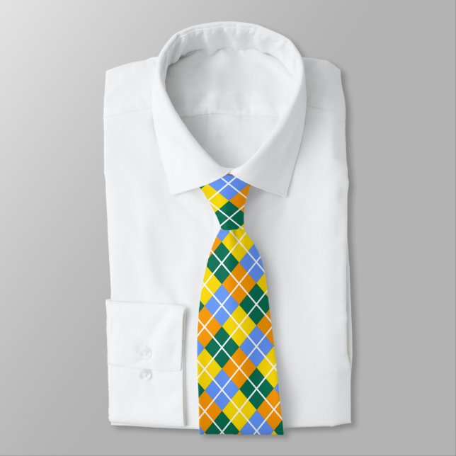 Blue Green Yellow Orange Tie (Tied)