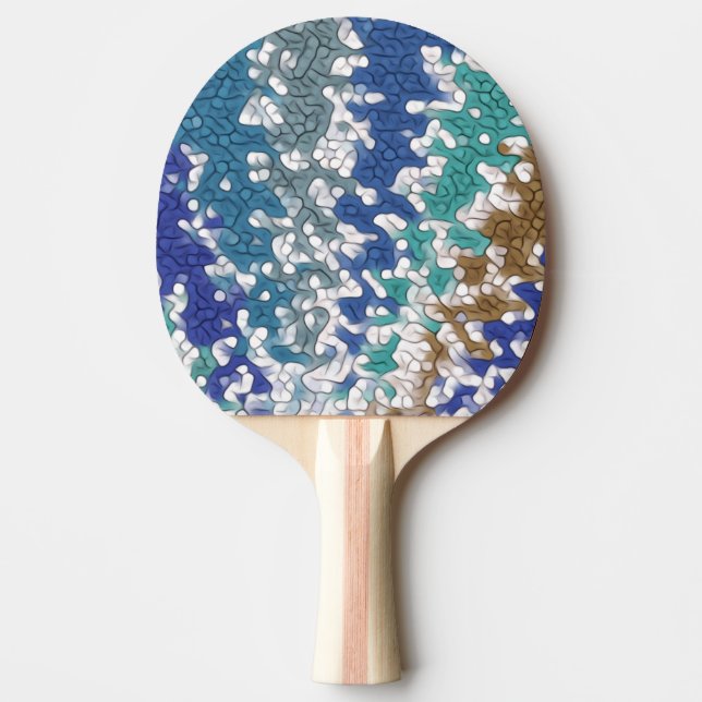 Blue Green Yellow Unique Pattern  Ping Pong Paddle (Front)