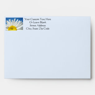 Blue Greeting Card envelop White Daisy Flowers Envelopes