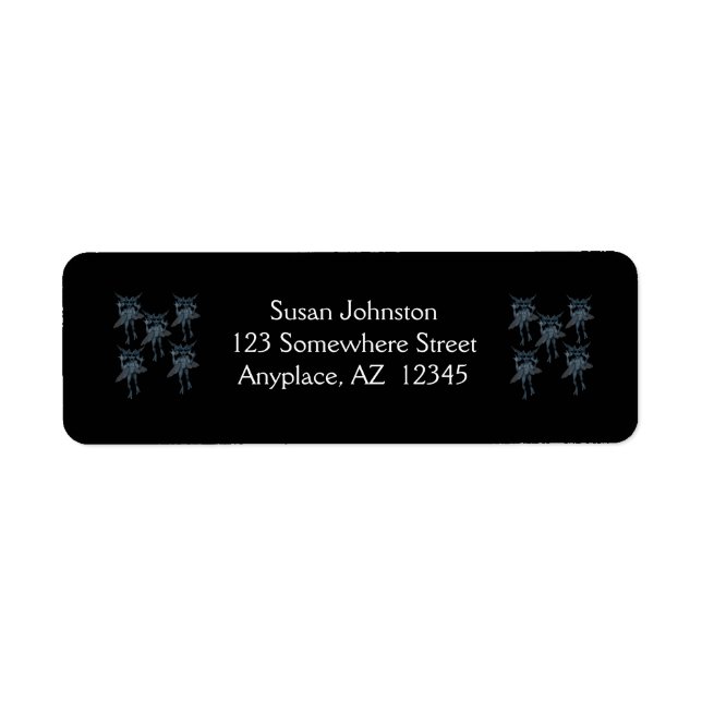 Blue Gremlin Gang Halloween Address Label (Front)