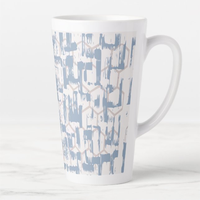 Blue Grey Abstract  Latte Mug (Right)