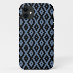 Blue grey and black diamond pattern Case-Mate iPhone case