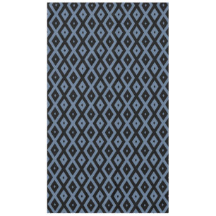 Blue grey and black diamond pattern tablecloth