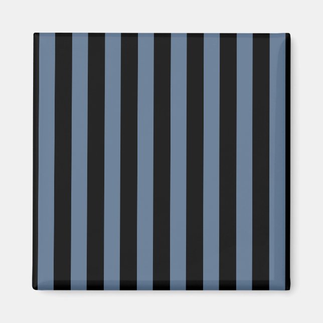 Blue grey and black stripes magnet (Front)