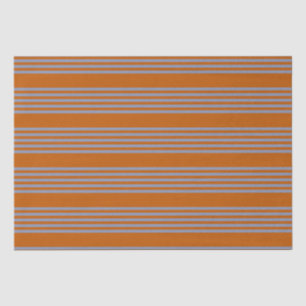Blue-grey and burnt orange five stripe pattern tissue paper