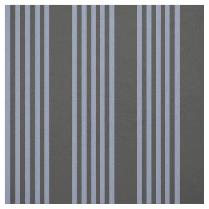 Blue-grey and charcoal five stripe pattern fabric