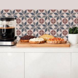 Blue, grey and earth-coloured diamond tiles