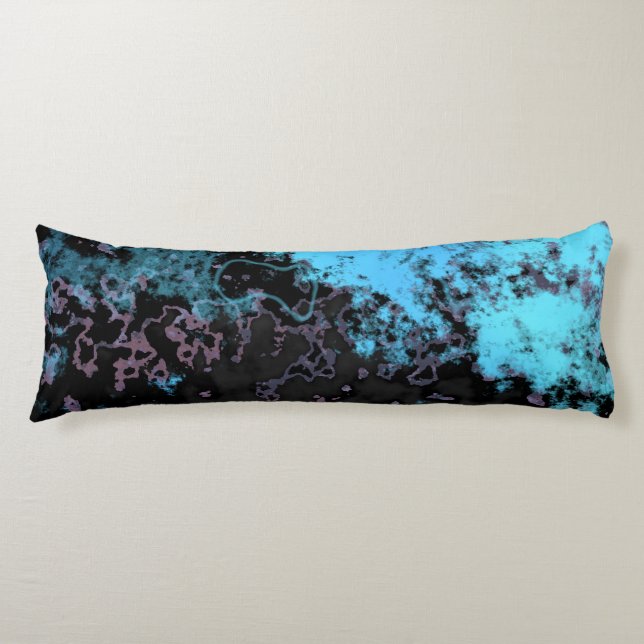 Blue, Grey and Purple Marble Abstract Body Cushion (Front)