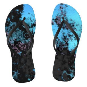 Blue, Grey and Purple Marble Abstract Jandals