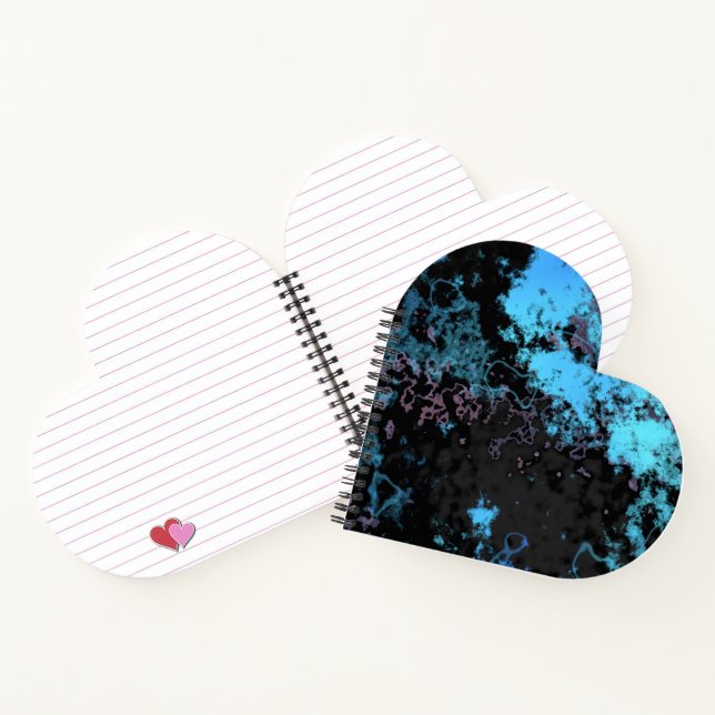 Blue, Grey and Purple Marble Abstract Notebook (Inside)