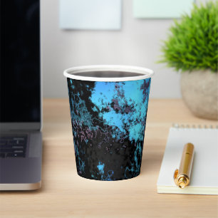 Blue, Grey and Purple Marble Abstract Paper Cups