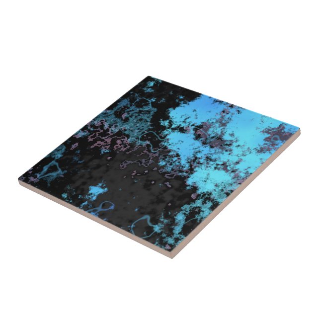 Blue, Grey and Purple Marble Abstract Tile (Side)