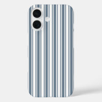 Blue-grey and white candy stripes Case-Mate iPhone