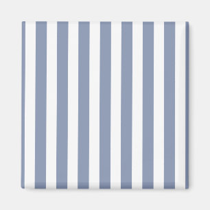Blue grey and white candy stripes magnet