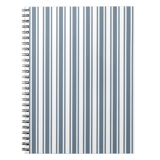 Blue-grey and white candy stripes notebook (Front)
