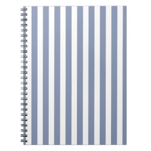 Blue grey and white candy stripes notebook