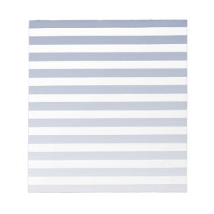 Blue grey and white candy stripes notepad