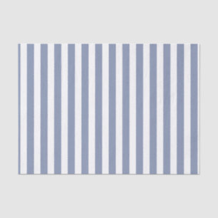 Blue grey and white candy stripes tissue paper