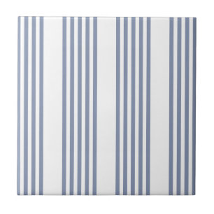 Blue-grey and white five stripe pattern tile