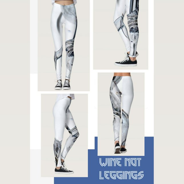 Blue Grey and White Swirling Abstract Leggings (Creator Uploaded)