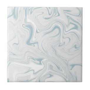 Blue Grey and White Swirly Classy Marbled Pattern Tile