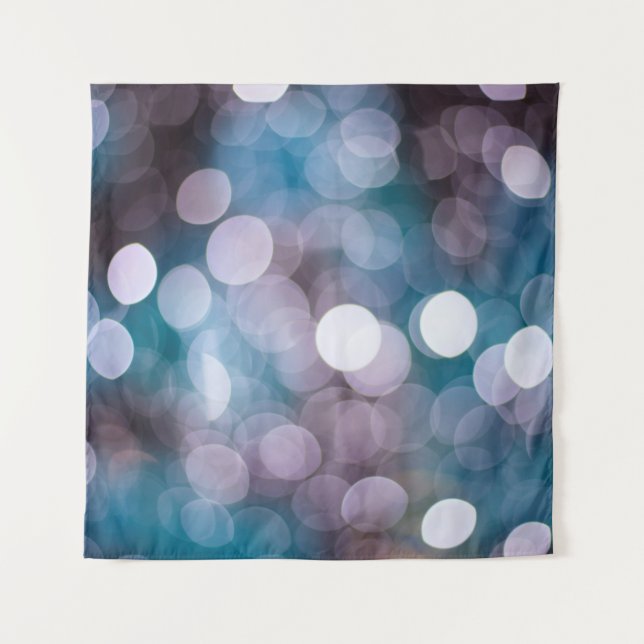 Blue Grey Backgorun Bokeh Tapestry (Front)