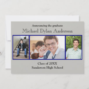 Blue/Grey Background - Graduation Announcement
