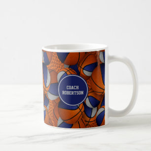 blue grey basketball team colours coach name coffee mug