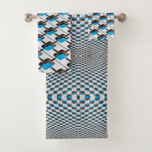 Blue Grey Bathroom Towel Sets