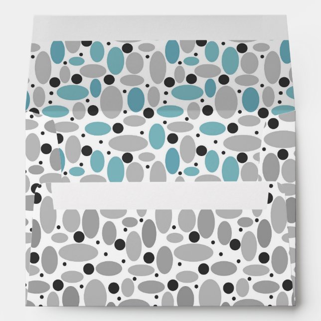 blue grey bean polka dot retro pattern home decor  envelope (Back (Bottom))