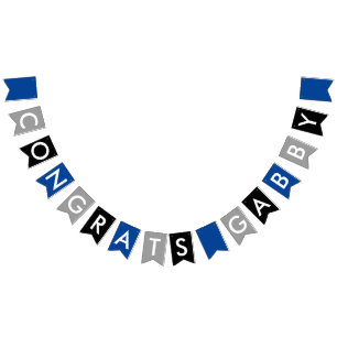 Blue Grey Black Congratulations Bunting