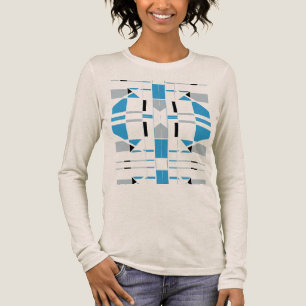 Blue Grey Black Geometric Southwest MCM-inspired Tri-Blend Shirt