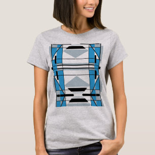 Blue Grey Black Large Mosaic Tile Southwest Look T-Shirt