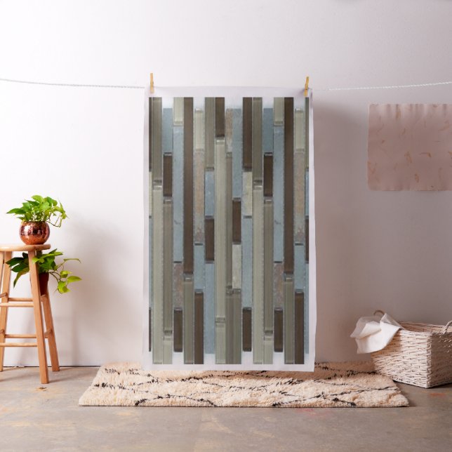 Blue Grey Black Tile  Fabric (In Situ)