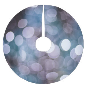 Blue grey bokeh, abstract background. brushed polyester tree skirt