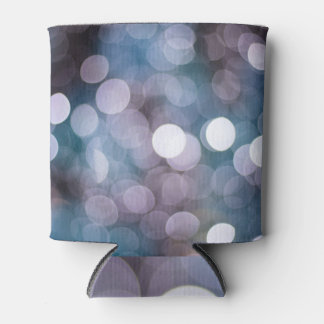 Blue grey bokeh, abstract background. can cooler