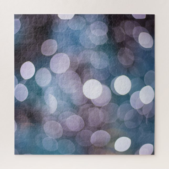 Blue grey bokeh, abstract background. jigsaw puzzle (Vertical)
