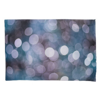 Blue grey bokeh, abstract background. pillowcase