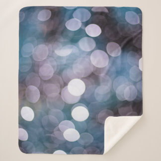 Blue grey bokeh, abstract background. sherpa blanket