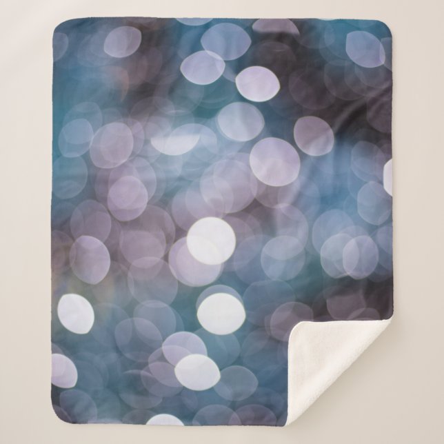 Blue grey bokeh, abstract background. sherpa blanket (Front)