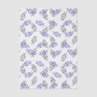 Blue & Grey Botanical Watercolor Pattern Tissue Paper