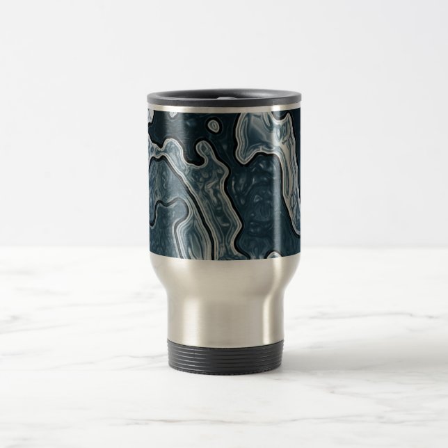 Blue Grey Camo Travel Mug (Center)